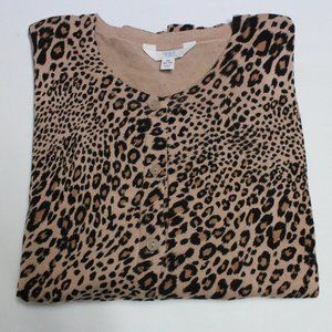 Time and Tru Animal Print Cardigan Medium (8-10)